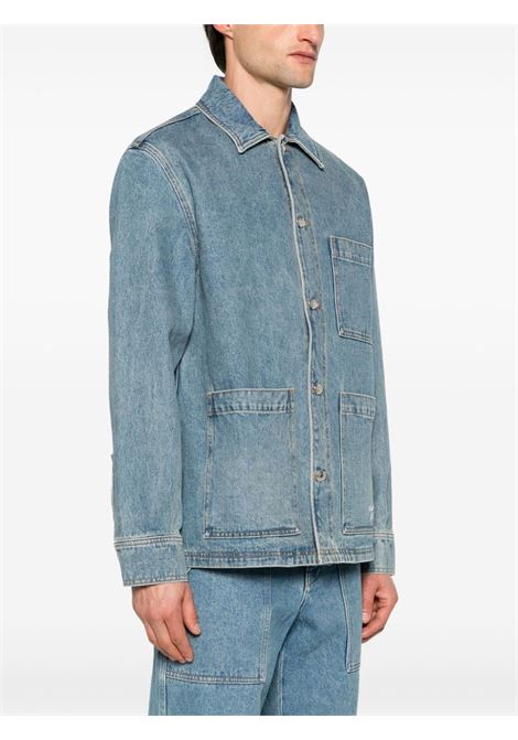 Blue spread-collar denim jacket - men MAISON KITSUNÉ | MM00415WW5023P413